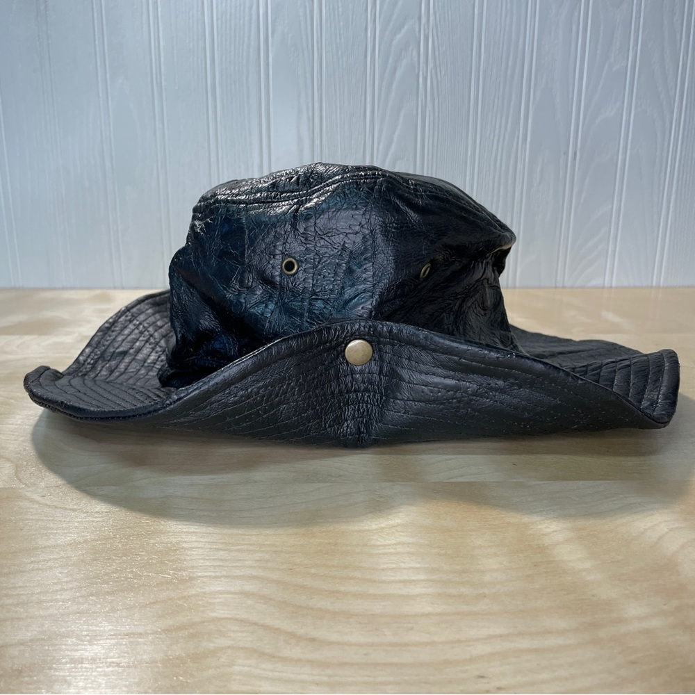 Genuine Leather Patchwork Soft Aussie Style Hat -… - image 3